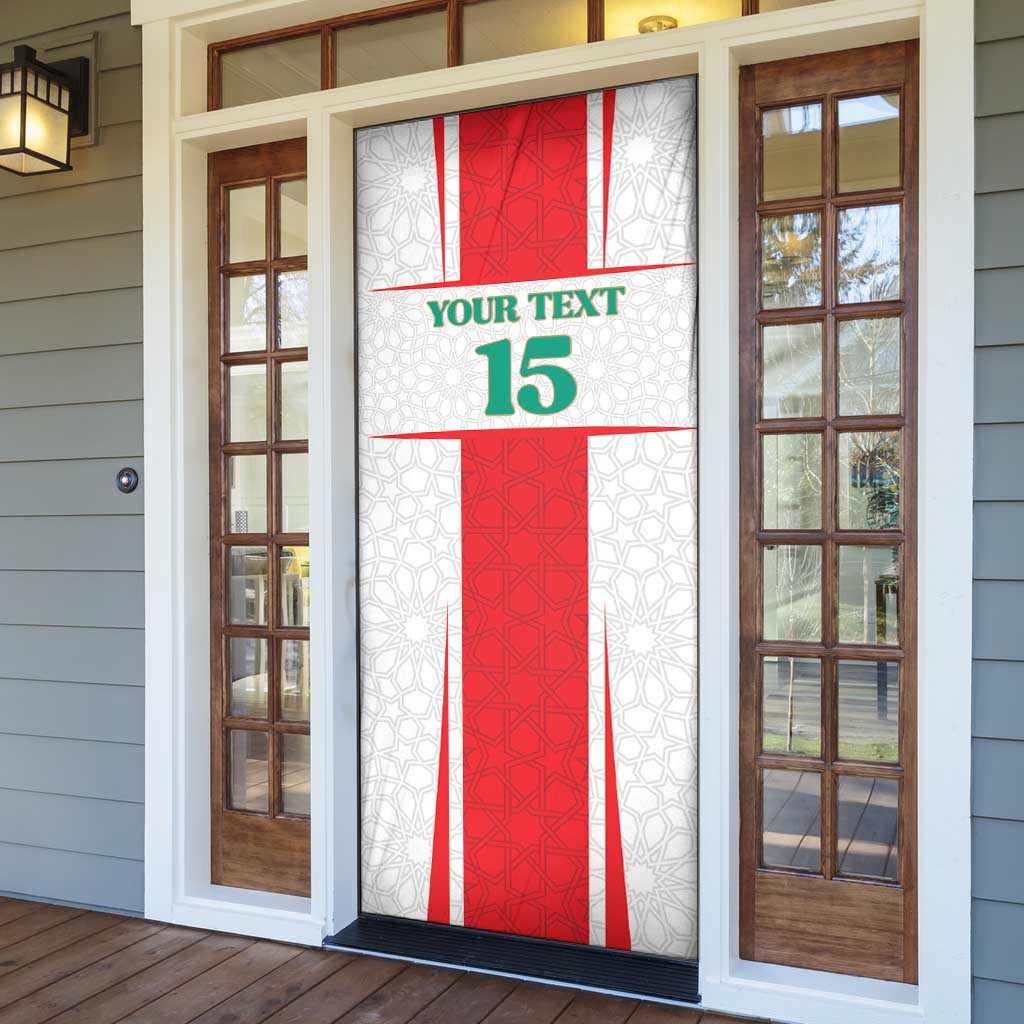 Custom Morocco Football Door Cover Go Champions Atlas Lions - White - Wonder Print Shop
