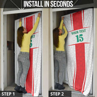 Custom Morocco Football Door Cover Go Champions Atlas Lions - White - Wonder Print Shop