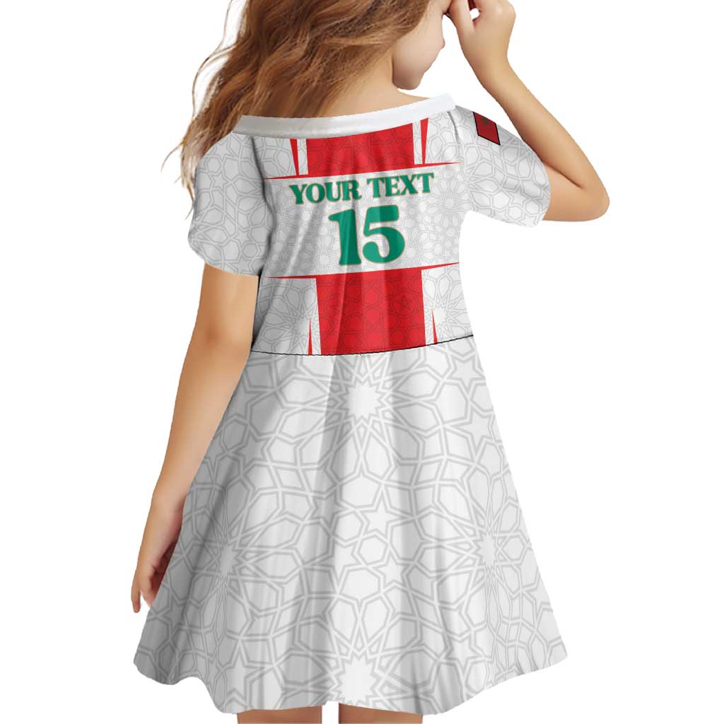 Custom Morocco Football Family Matching Mermaid Dress and Hawaiian Shirt Go Champions Atlas Lions - White - Wonder Print Shop