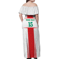 Custom Morocco Football Family Matching Off Shoulder Maxi Dress and Hawaiian Shirt Go Champions Atlas Lions - White - Wonder Print Shop