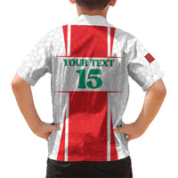 Custom Morocco Football Family Matching Off Shoulder Short Dress and Hawaiian Shirt Go Champions Atlas Lions - White - Wonder Print Shop