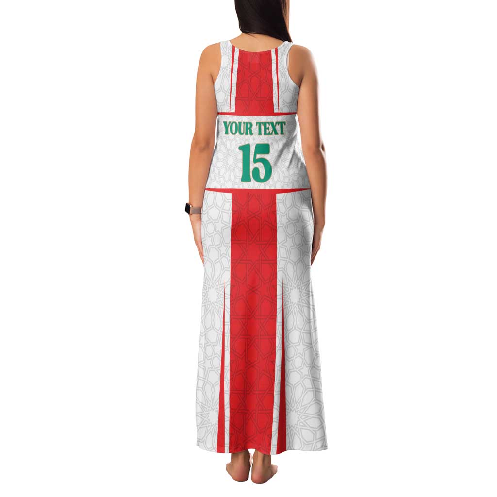 Custom Morocco Football Family Matching Tank Maxi Dress and Hawaiian Shirt Go Champions Atlas Lions - White - Wonder Print Shop
