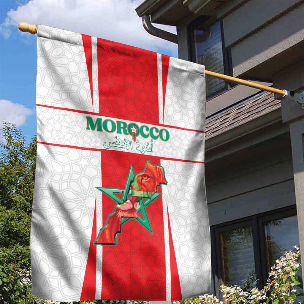 Morocco Football Garden Flag Go Champions Atlas Lions - White - Wonder Print Shop