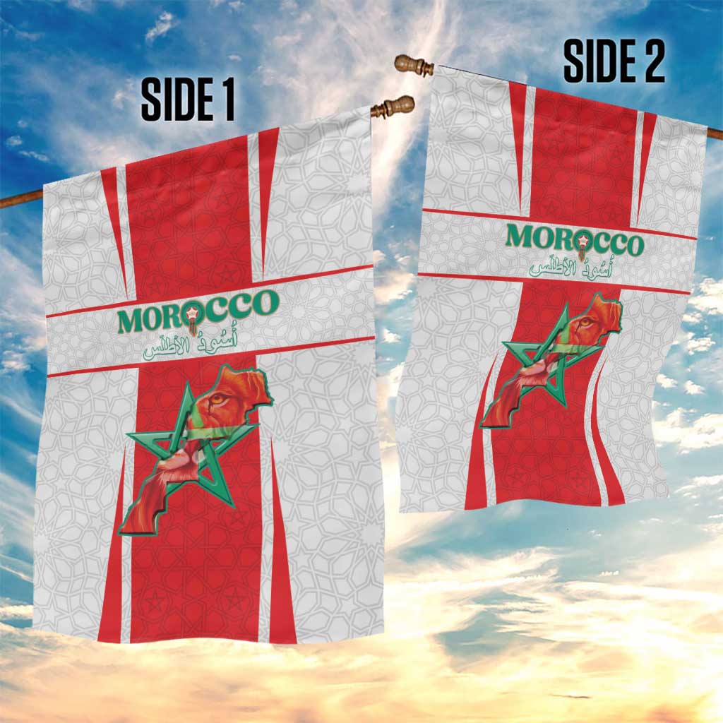 Morocco Football Garden Flag Go Champions Atlas Lions - White - Wonder Print Shop