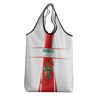 Morocco Football Grocery Bag Go Champions Atlas Lions - White - Wonder Print Shop