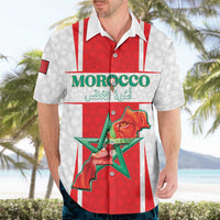 Custom Morocco Football Hawaiian Shirt Go Champions Atlas Lions - White - Wonder Print Shop