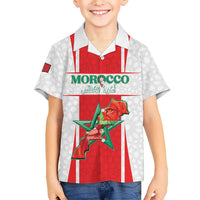 Custom Morocco Football Hawaiian Shirt Go Champions Atlas Lions - White - Wonder Print Shop