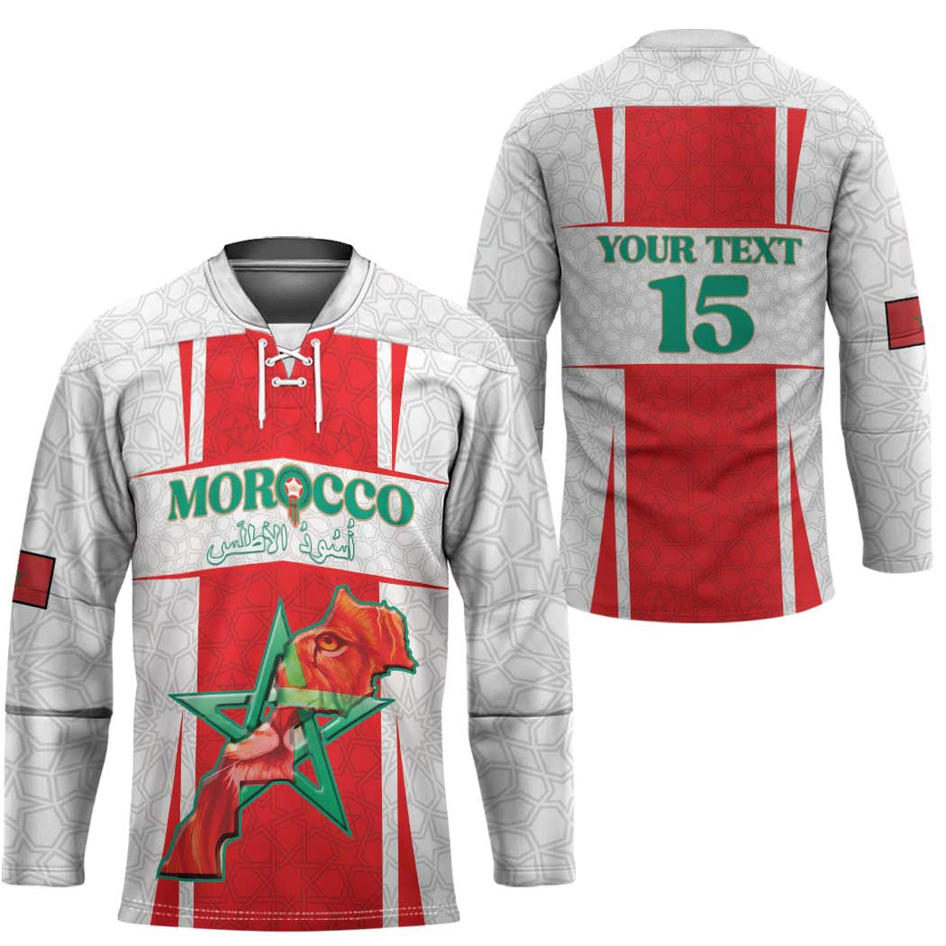 Custom Morocco Football Hockey Jersey Go Champions Atlas Lions - White - Wonder Print Shop