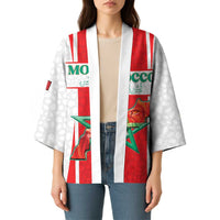 Custom Morocco Football Kimono Go Champions Atlas Lions - White - Wonder Print Shop