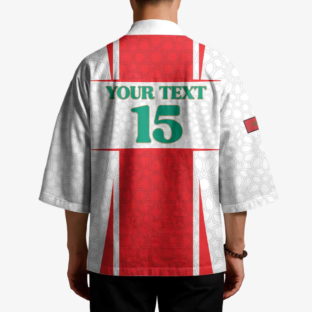 Custom Morocco Football Kimono Go Champions Atlas Lions - White - Wonder Print Shop