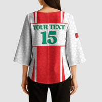 Custom Morocco Football Kimono Sleeve Blouse Go Champions Atlas Lions - White - Wonder Print Shop