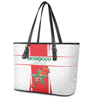 Morocco Football Leather Tote Bag Go Champions Atlas Lions - White - Wonder Print Shop