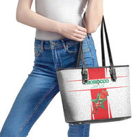 Morocco Football Leather Tote Bag Go Champions Atlas Lions - White - Wonder Print Shop