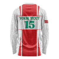 Custom Morocco Football Long Sleeve Shirt Go Champions Atlas Lions - White - Wonder Print Shop