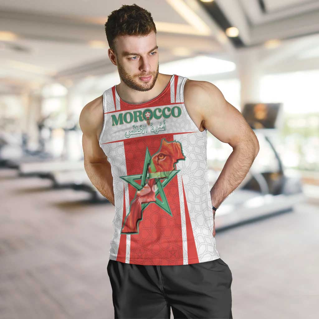 Custom Morocco Football Men Tank Top Go Champions Atlas Lions - White - Wonder Print Shop