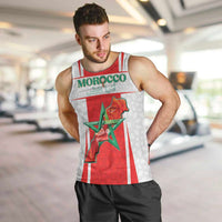 Custom Morocco Football Men Tank Top Go Champions Atlas Lions - White - Wonder Print Shop