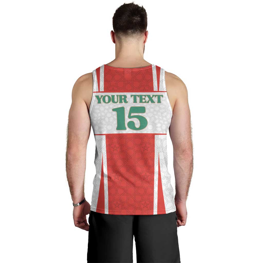 Custom Morocco Football Men Tank Top Go Champions Atlas Lions - White - Wonder Print Shop