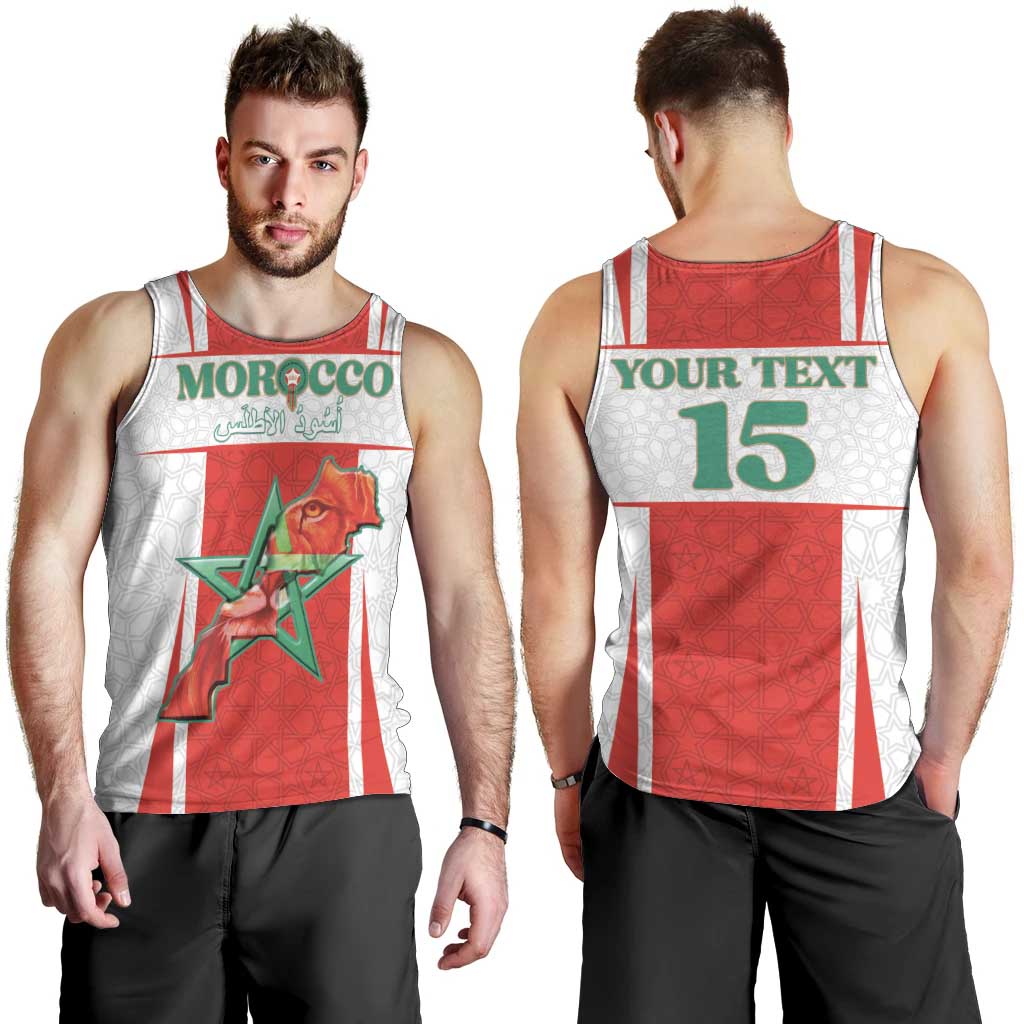 Custom Morocco Football Men Tank Top Go Champions Atlas Lions - White - Wonder Print Shop