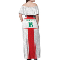 Custom Morocco Football Off Shoulder Maxi Dress Go Champions Atlas Lions - White - Wonder Print Shop