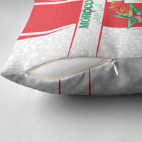 Morocco Football Pillow Cover Go Champions Atlas Lions - White - Wonder Print Shop