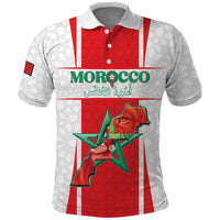 Custom Morocco Football Polo Shirt Go Champions Atlas Lions - White - Wonder Print Shop