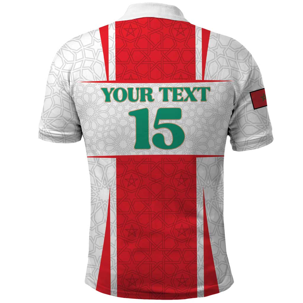 Custom Morocco Football Polo Shirt Go Champions Atlas Lions - White - Wonder Print Shop