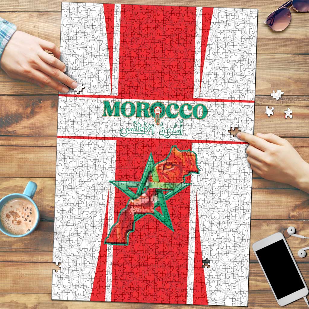 Morocco Football Puzzle Go Champions Atlas Lions - White - Wonder Print Shop
