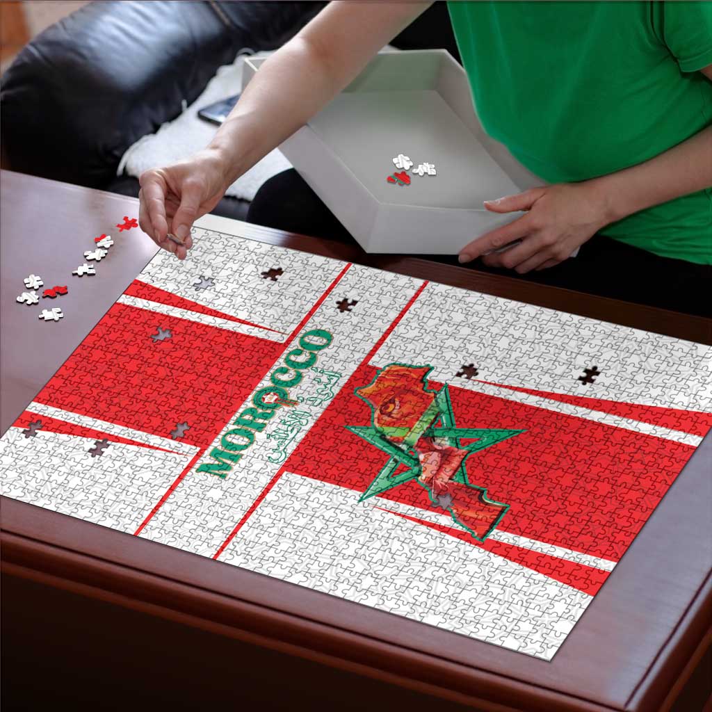 Morocco Football Puzzle Go Champions Atlas Lions - White - Wonder Print Shop
