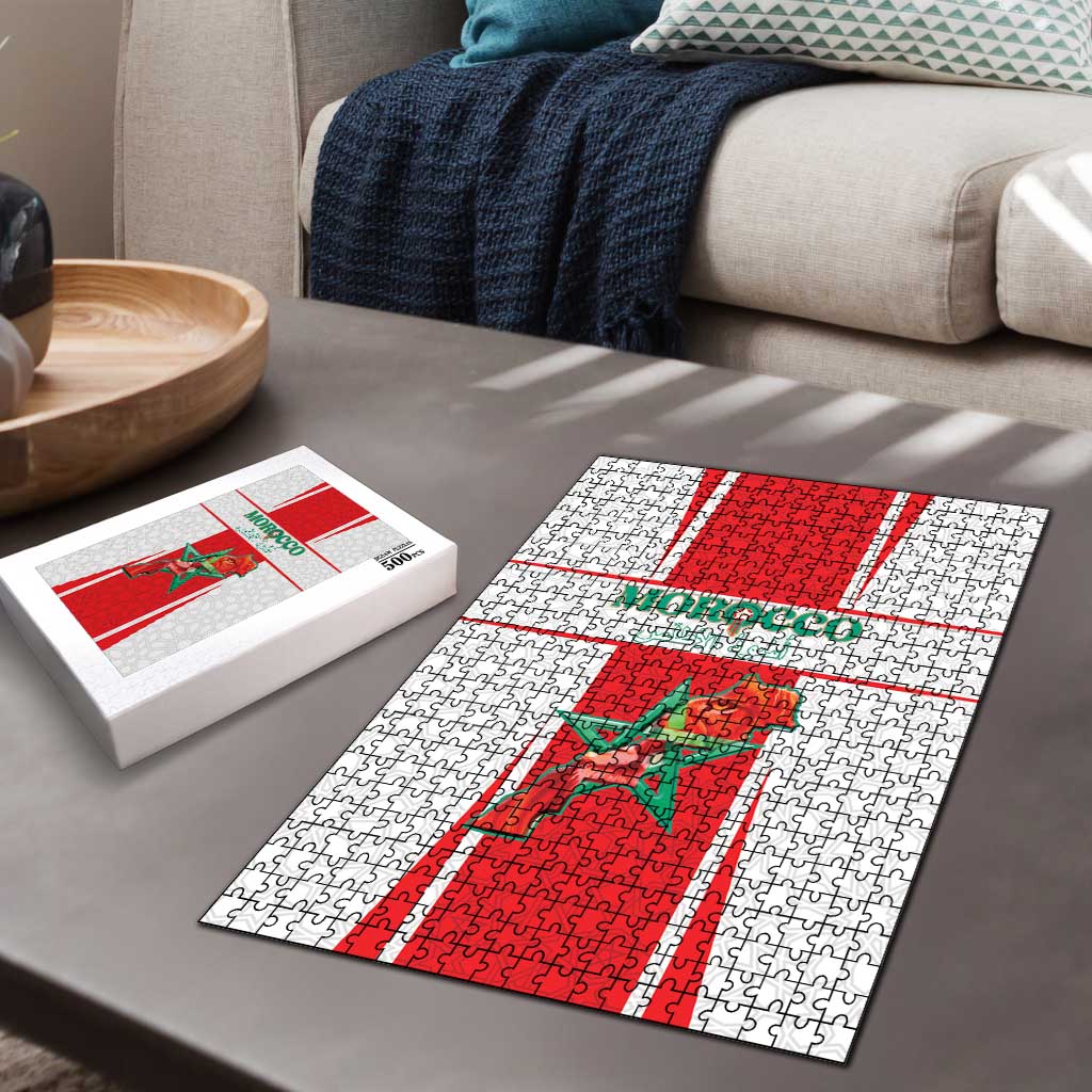 Morocco Football Puzzle Go Champions Atlas Lions - White - Wonder Print Shop