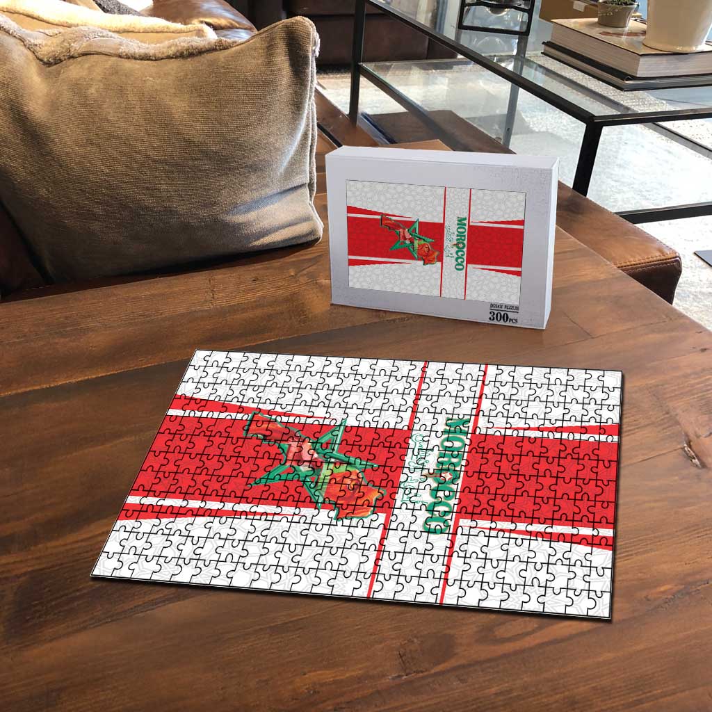 Morocco Football Puzzle Go Champions Atlas Lions - White - Wonder Print Shop