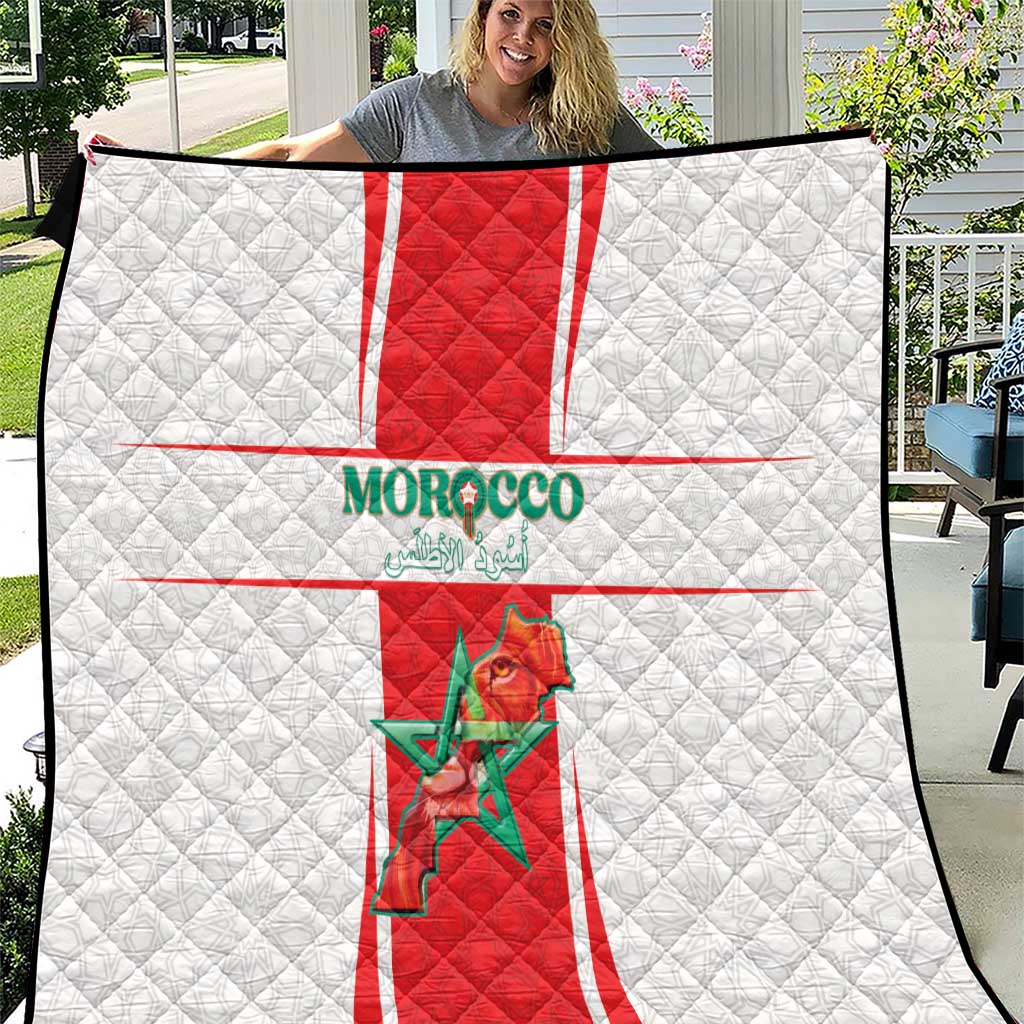 Morocco Football Quilt Go Champions Atlas Lions - White - Wonder Print Shop