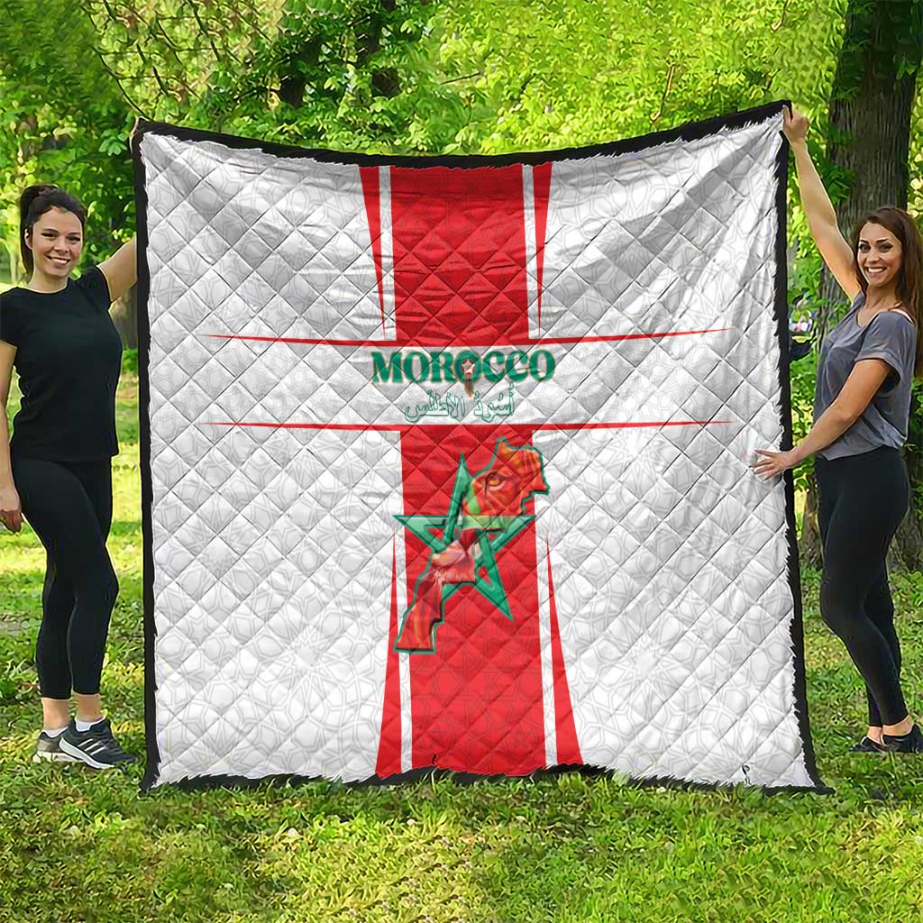 Morocco Football Quilt Go Champions Atlas Lions - White - Wonder Print Shop
