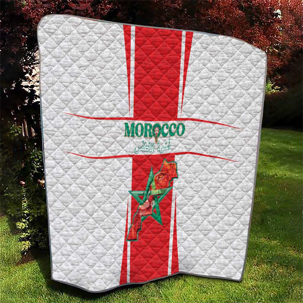Morocco Football Quilt Go Champions Atlas Lions - White - Wonder Print Shop