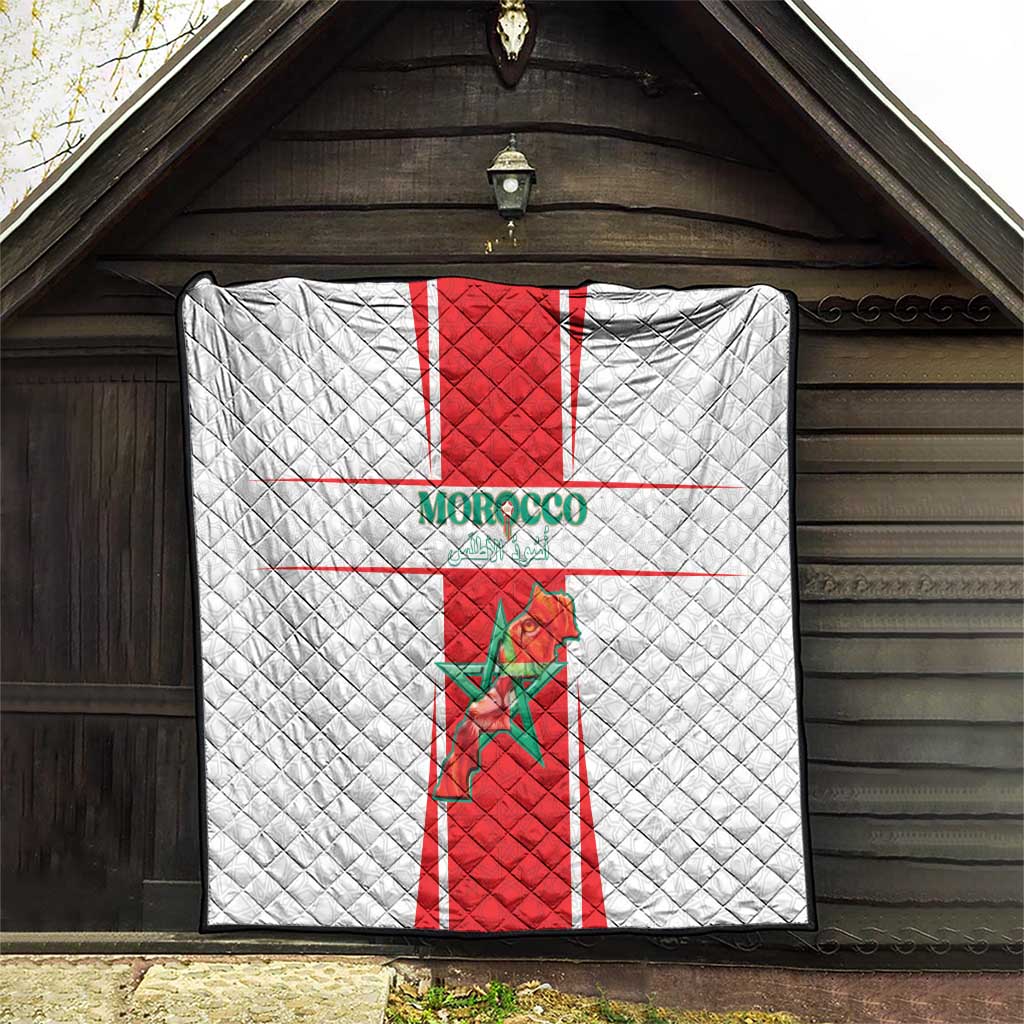 Morocco Football Quilt Go Champions Atlas Lions - White - Wonder Print Shop