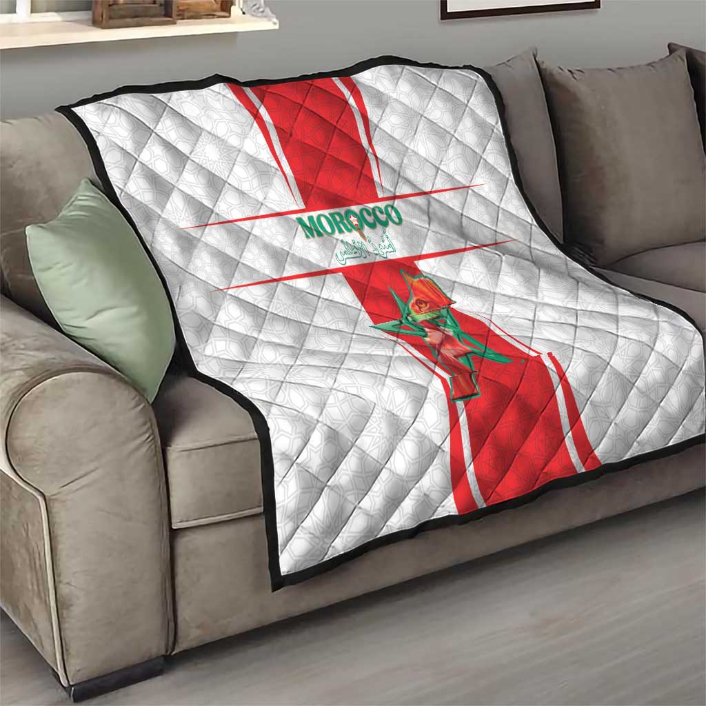 Morocco Football Quilt Go Champions Atlas Lions - White - Wonder Print Shop