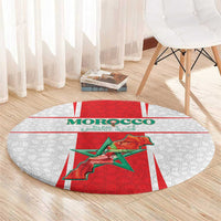 Morocco Football Round Carpet Go Champions Atlas Lions - White - Wonder Print Shop