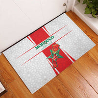 Morocco Football Rubber Doormat Go Champions Atlas Lions - White - Wonder Print Shop