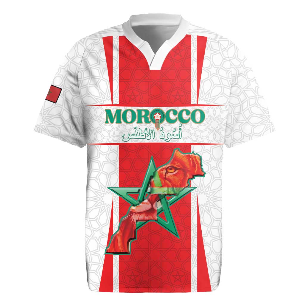 Custom Morocco Football Rugby Jersey Go Champions Atlas Lions - White - Wonder Print Shop