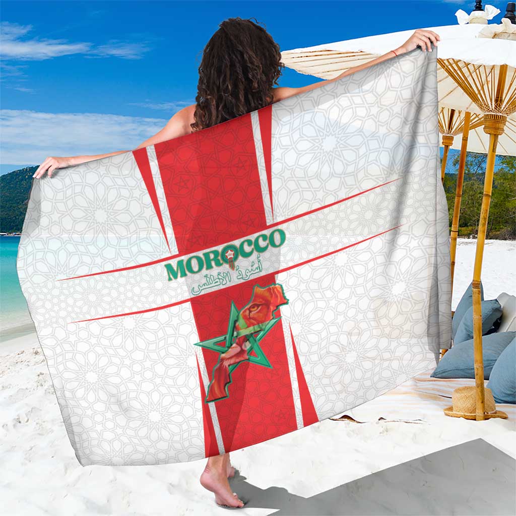 Morocco Football Sarong Go Champions Atlas Lions - White - Wonder Print Shop