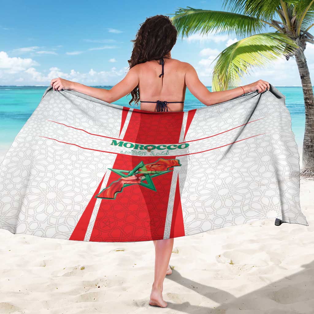 Morocco Football Sarong Go Champions Atlas Lions - White - Wonder Print Shop