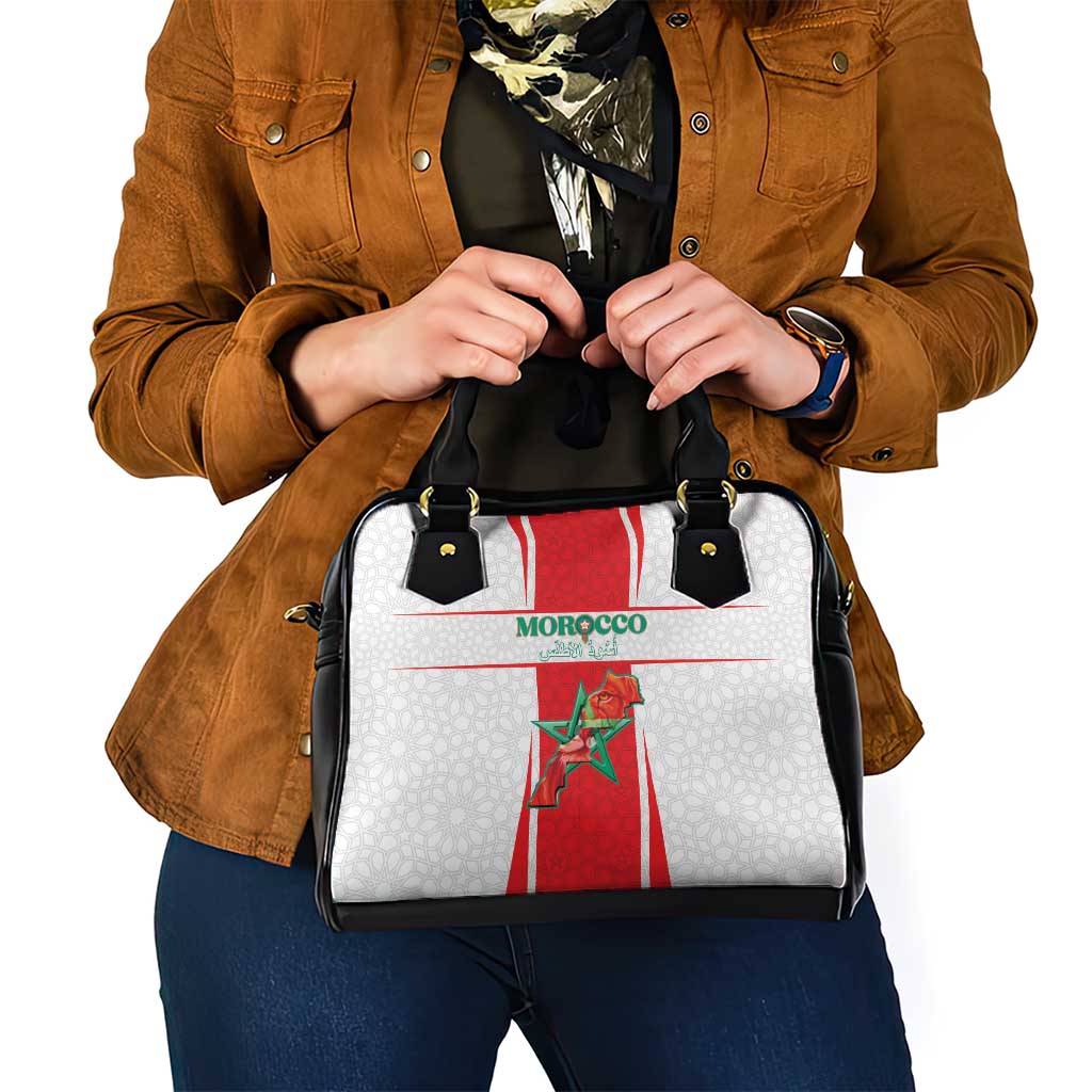 Morocco Football Shoulder Handbag Go Champions Atlas Lions - White - Wonder Print Shop