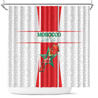 Morocco Football Shower Curtain Go Champions Atlas Lions - White - Wonder Print Shop