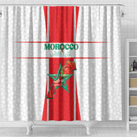 Morocco Football Shower Curtain Go Champions Atlas Lions - White - Wonder Print Shop