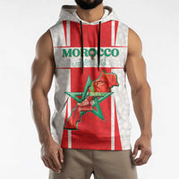Custom Morocco Football Sleeveless Hoodie Go Champions Atlas Lions - White - Wonder Print Shop