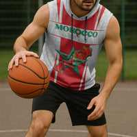 Custom Morocco Football Sleeveless Hoodie Go Champions Atlas Lions - White - Wonder Print Shop