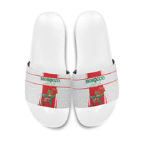Morocco Football Slide Sandals Go Champions Atlas Lions - White - Wonder Print Shop