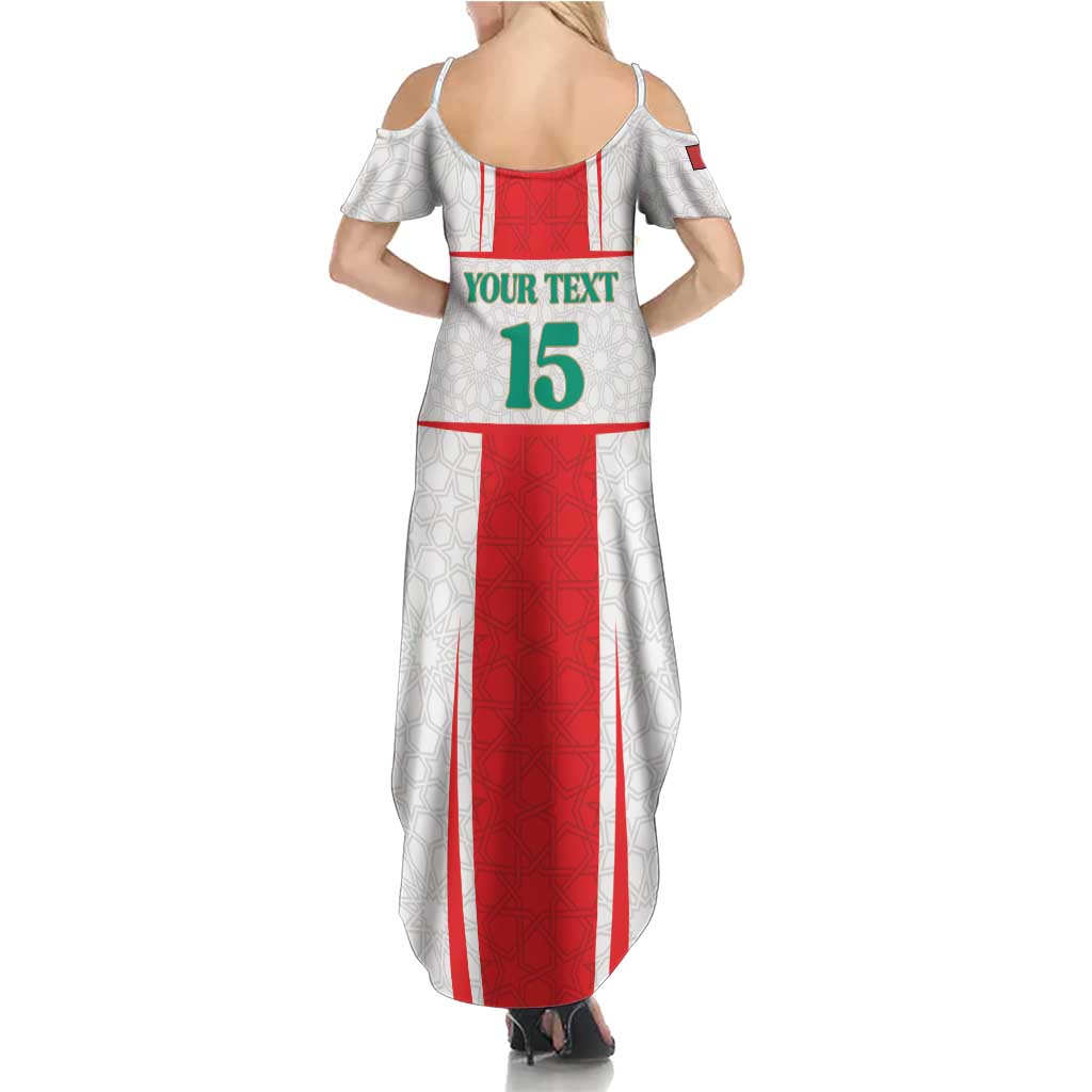 Custom Morocco Football Summer Maxi Dress Go Champions Atlas Lions - White - Wonder Print Shop