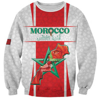 Custom Morocco Football Sweatshirt Go Champions Atlas Lions - White - Wonder Print Shop