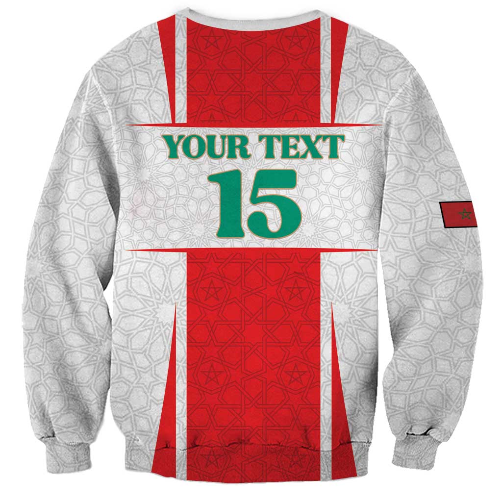 Custom Morocco Football Sweatshirt Go Champions Atlas Lions - White - Wonder Print Shop
