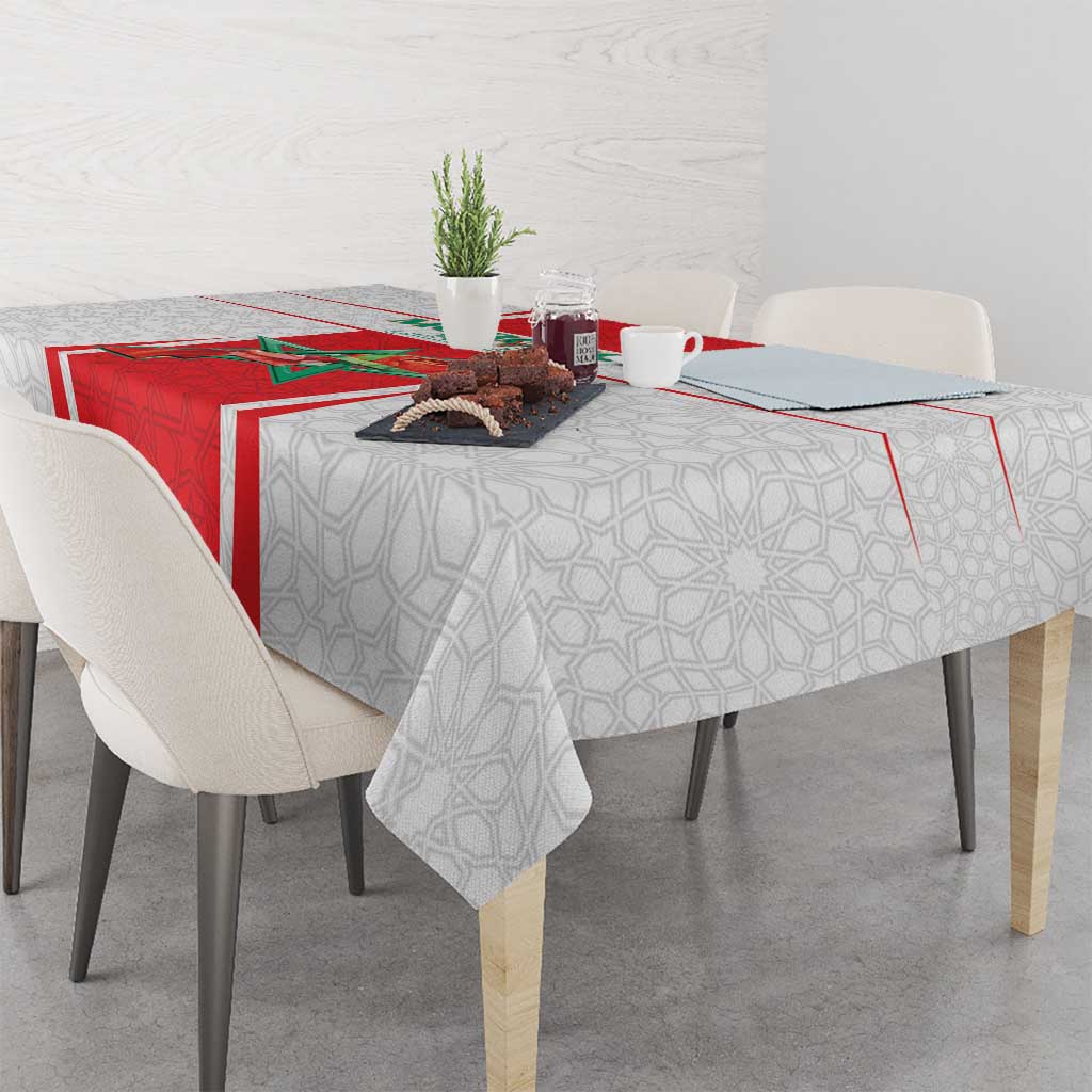 Morocco Football Tablecloth Go Champions Atlas Lions - White - Wonder Print Shop